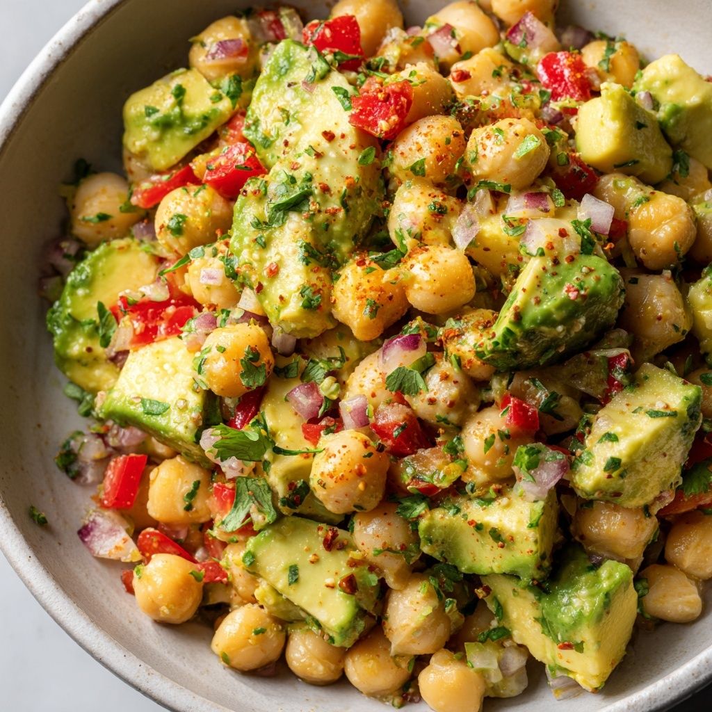 Bowl rápido de garbanzos y aguacate (10 min)