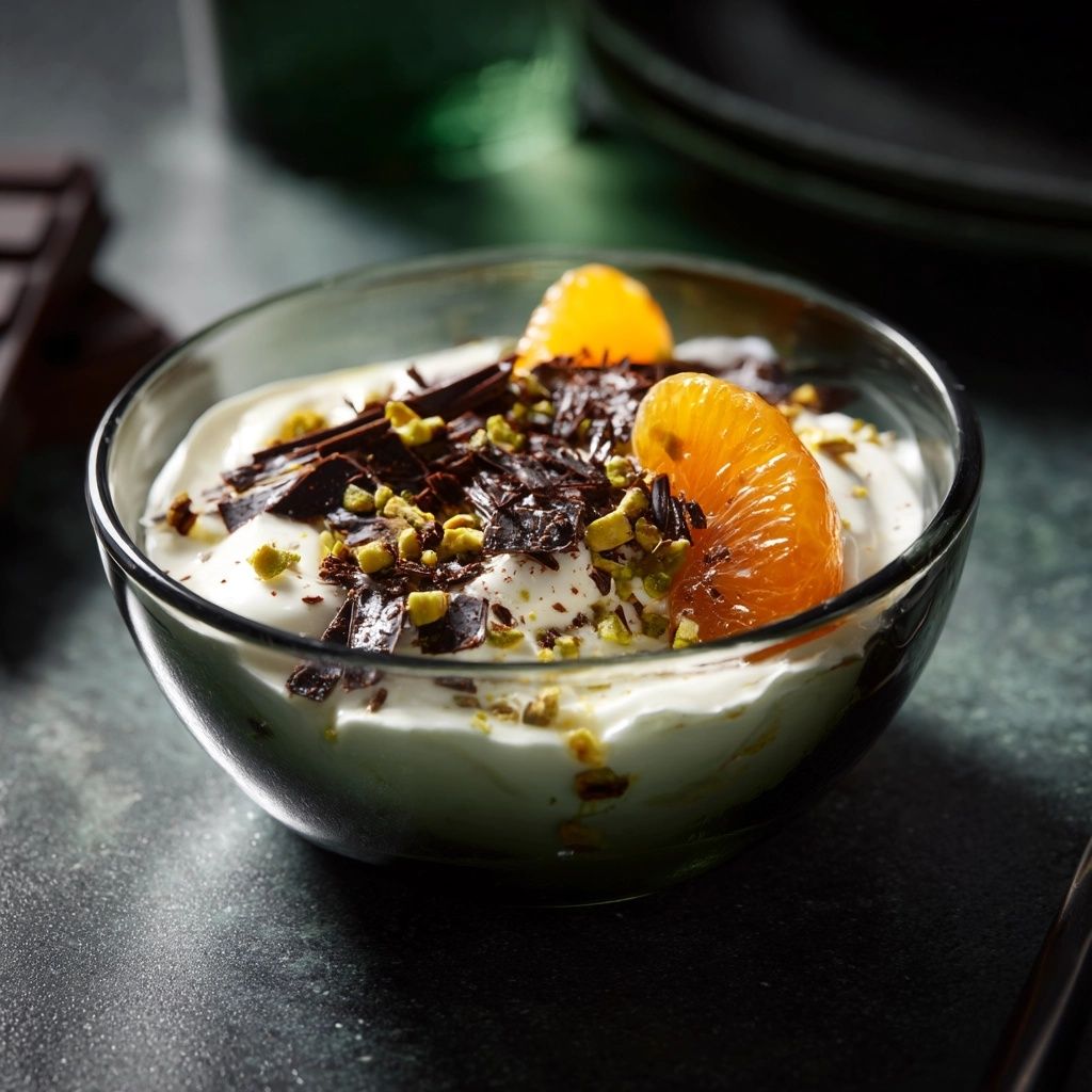 Yogur cremoso con mandarina y granola (5 min)